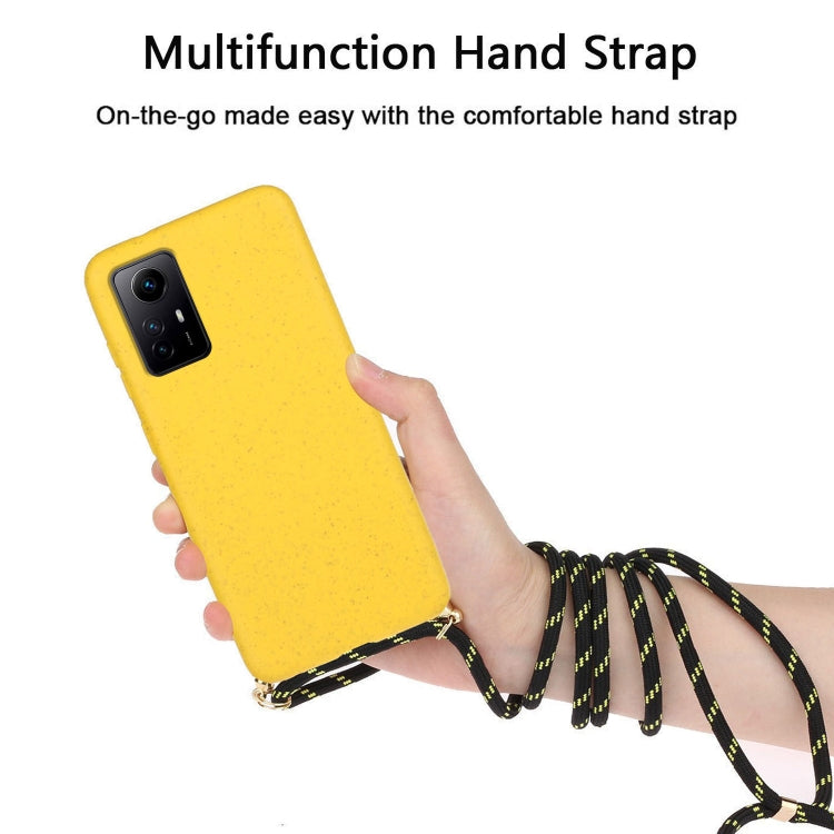 For Xiaomi Redmi Note 12S Wheat Straw Material + TPU Phone Case with Lanyard(Yellow) - Xiaomi Cases by buy2fix | Online Shopping UK | buy2fix
