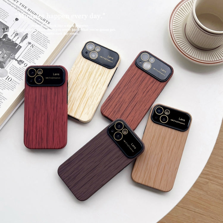 For iPhone X / XS Wood Grain TPU Phone Case with Lens Film(Brown) - More iPhone Cases by buy2fix | Online Shopping UK | buy2fix