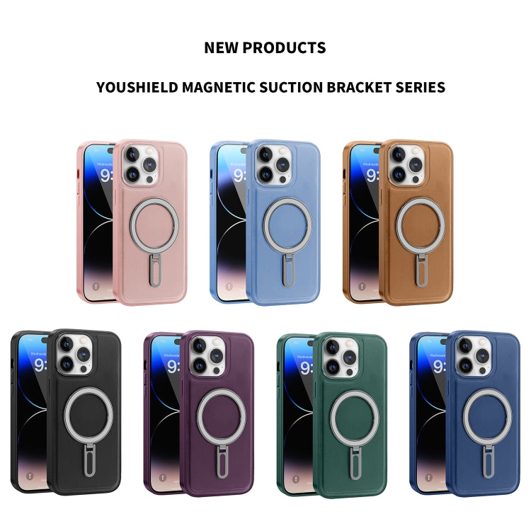 For iPhone 13 Pro MagSafe Magnetic Holder Phone Case(Pink) - iPhone 13 Pro Cases by buy2fix | Online Shopping UK | buy2fix