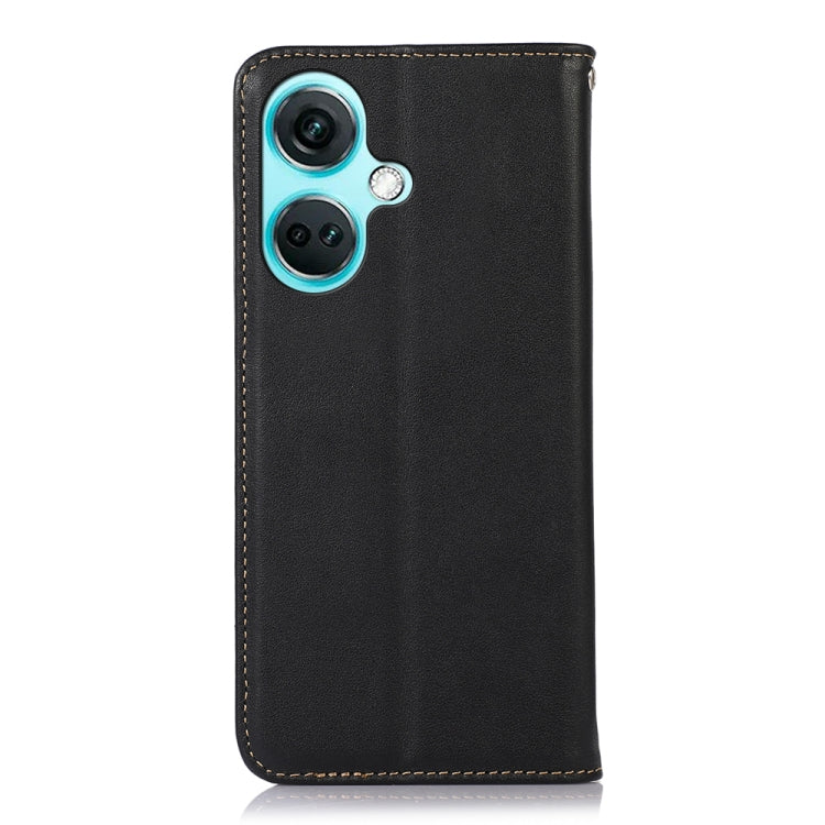 For OnePlus Nord CE3 5G KHAZNEH Nappa Top Layer Cowhide Leather Phone Case(Black) - OnePlus Cases by buy2fix | Online Shopping UK | buy2fix