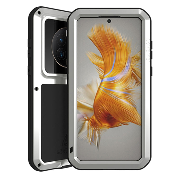 For Huawei Mate 50 Pro LOVE MEI POWERFUL Metal Shockproof Life Waterproof Dustproof Phone Case(Silver) - Huawei Cases by LOVE MEI | Online Shopping UK | buy2fix