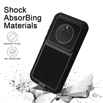 For Huawei Mate 50 LOVE MEI POWERFUL Metal Shockproof Life Waterproof Dustproof Phone Case(Black) - Huawei Cases by LOVE MEI | Online Shopping UK | buy2fix