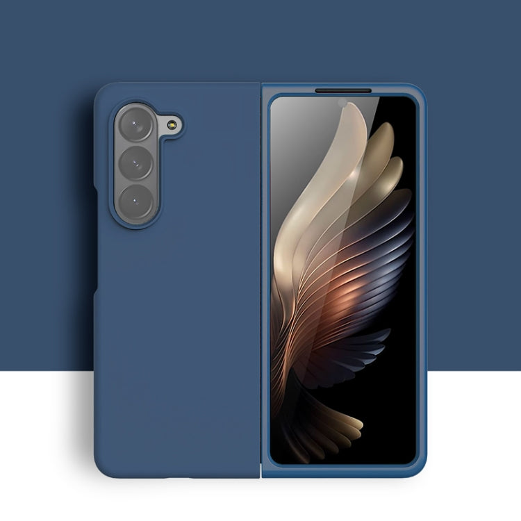 For Samsung Galaxy Z Fold5 Silicone Skin Feel Folding Phone Case(Midnight Blue) - Galaxy Z Fold5 Cases by buy2fix | Online Shopping UK | buy2fix