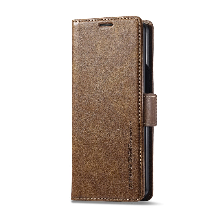 For Samsung Galaxy Z Fold5 LC.IMEEKE RFID Anti-theft Leather Phone Case(Brown) - Galaxy Z Fold5 Cases by LC.IMEEKE | Online Shopping UK | buy2fix