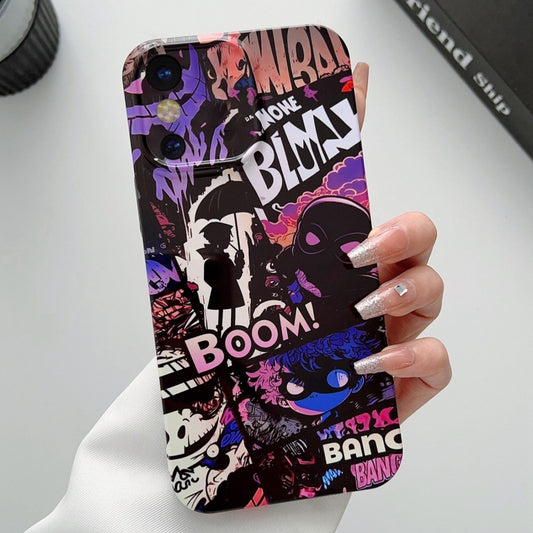 For iPhone X / XS Painted Pattern Precise Hole PC Phone Case(Comics Umbrella Boy) - More iPhone Cases by buy2fix | Online Shopping UK | buy2fix