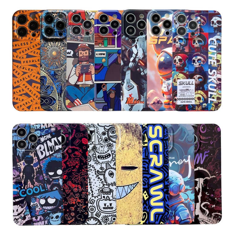 For iPhone 11 Pro Max Painted Pattern Precise Hole PC Phone Case(Orange White Astronaut) - iPhone 11 Pro Max Cases by buy2fix | Online Shopping UK | buy2fix