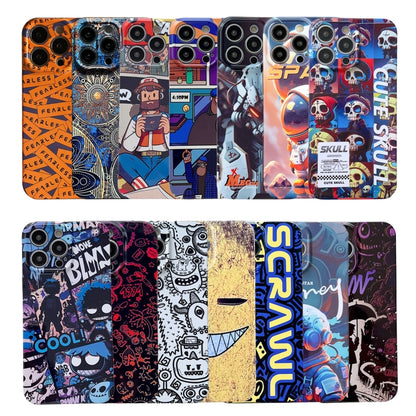 For iPhone XR Painted Pattern Precise Hole PC Phone Case(Blue Paint Astronaut) - More iPhone Cases by buy2fix | Online Shopping UK | buy2fix