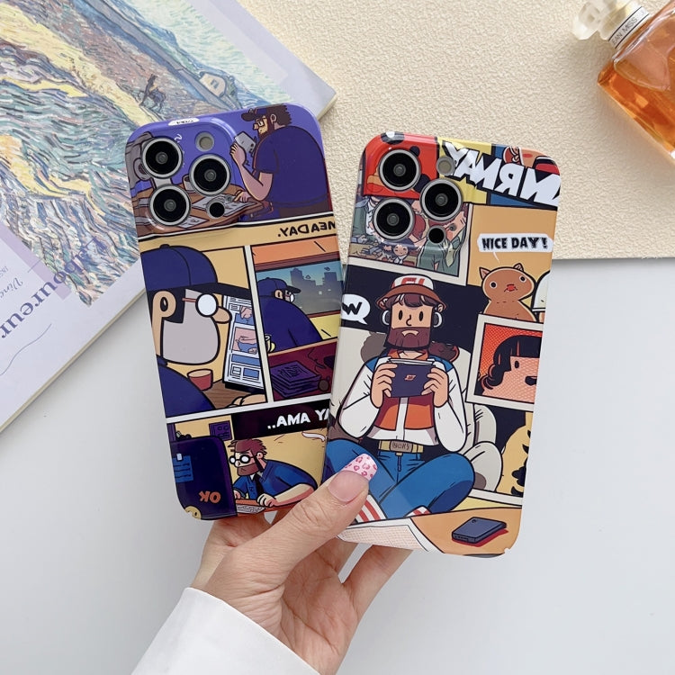 For iPhone XS Max Painted Pattern Precise Hole PC Phone Case(Block Monster) - More iPhone Cases by buy2fix | Online Shopping UK | buy2fix