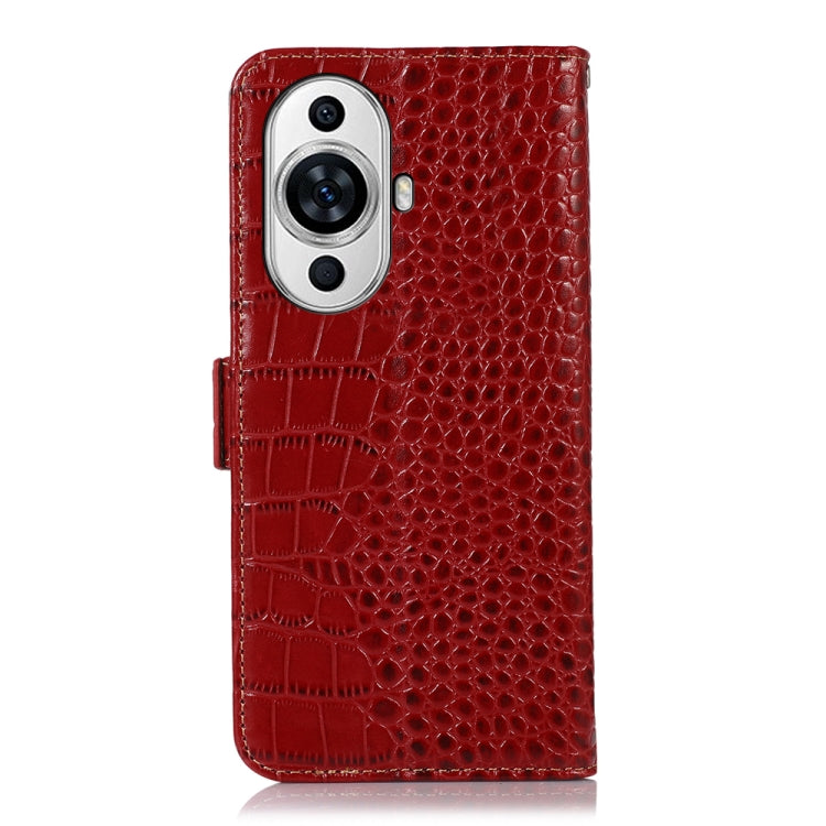 For Huawei Nova 11 Crocodile Top Layer Cowhide Leather Phone Case(Red) - Huawei Cases by buy2fix | Online Shopping UK | buy2fix