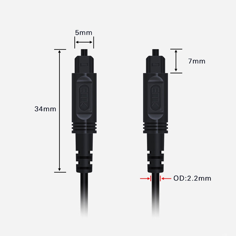 15m EMK OD2.2mm Digital Audio Optical Fiber Cable Plastic Speaker Balance Cable(Silver Grey) - Audio Optical Cables by EMK | Online Shopping UK | buy2fix