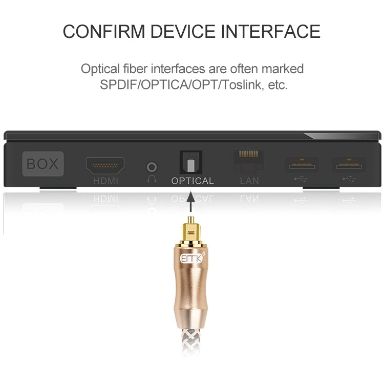 20m EMK OD6.0mm Gold-plated TV Digital Audio Optical Fiber Connecting Cable - Audio Optical Cables by EMK | Online Shopping UK | buy2fix