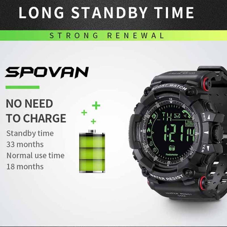 SPOVAN PR2 Men Multifunctional Waterproof Bluetooth Smart Electronic Watch(Black) - Smart Watches by SPOVAN | Online Shopping UK | buy2fix