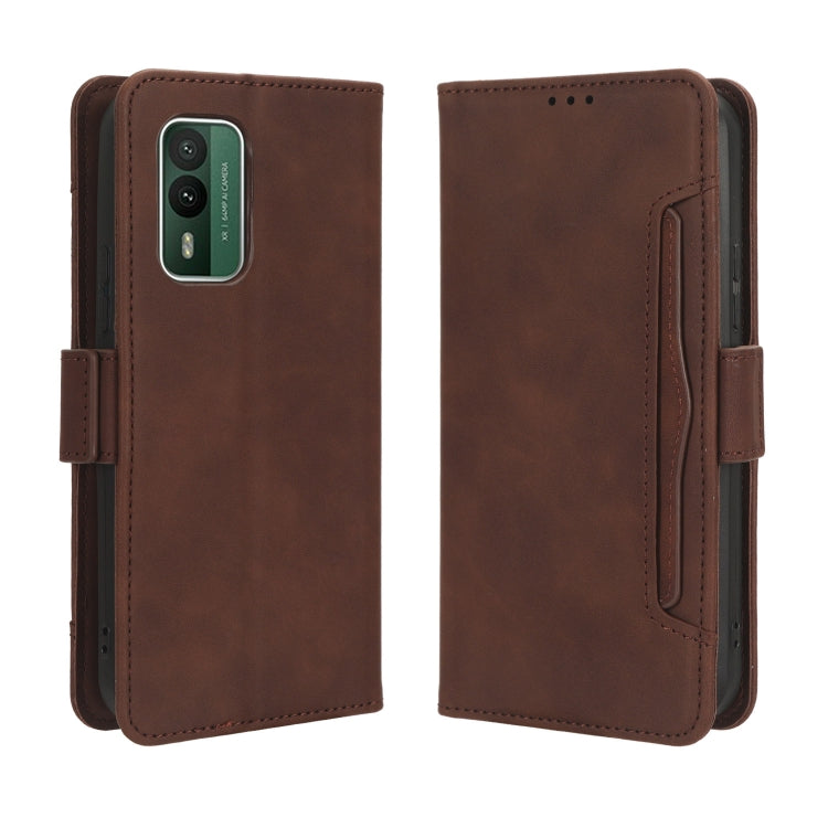 For Nokia XR21 Skin Feel Calf Texture Card Slots Leather Phone Case(Brown) - Nokia Cases by buy2fix | Online Shopping UK | buy2fix