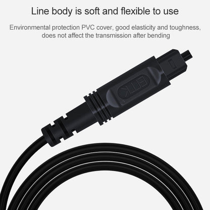 1m EMK OD4.0mm Square Port to Square Port Digital Audio Speaker Optical Fiber Connecting Cable(Black) -  by EMK | Online Shopping UK | buy2fix