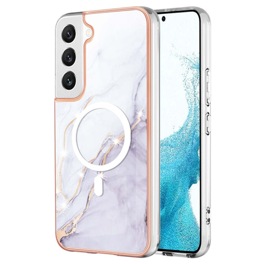 For Samsung Galaxy S22 5G Marble Pattern Dual-side IMD Magsafe TPU Phone Case(White 006) - Galaxy S22 5G Cases by buy2fix | Online Shopping UK | buy2fix