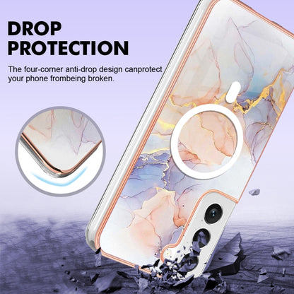 For Samsung Galaxy S22 5G Marble Pattern Dual-side IMD Magsafe TPU Phone Case(White Marble) - Galaxy S22 5G Cases by buy2fix | Online Shopping UK | buy2fix