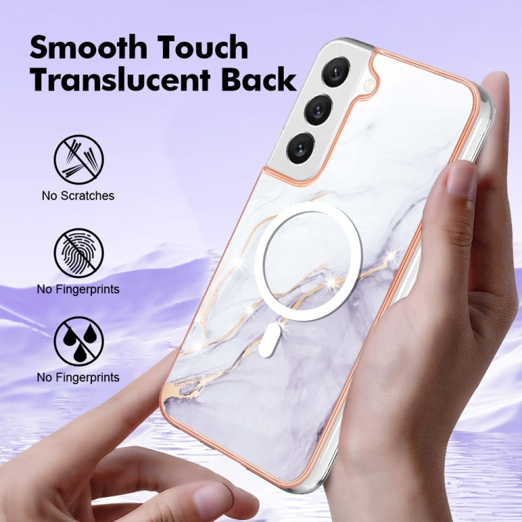 For Samsung Galaxy S22+ 5G Marble Pattern Dual-side IMD Magsafe TPU Phone Case(White 006) - Galaxy S22+ 5G Cases by buy2fix | Online Shopping UK | buy2fix