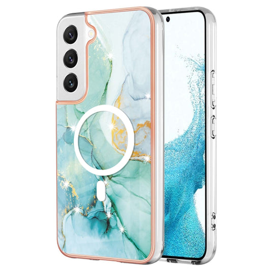 For Samsung Galaxy S22+ 5G Marble Pattern Dual-side IMD Magsafe TPU Phone Case(Green 003) - Galaxy S22+ 5G Cases by buy2fix | Online Shopping UK | buy2fix