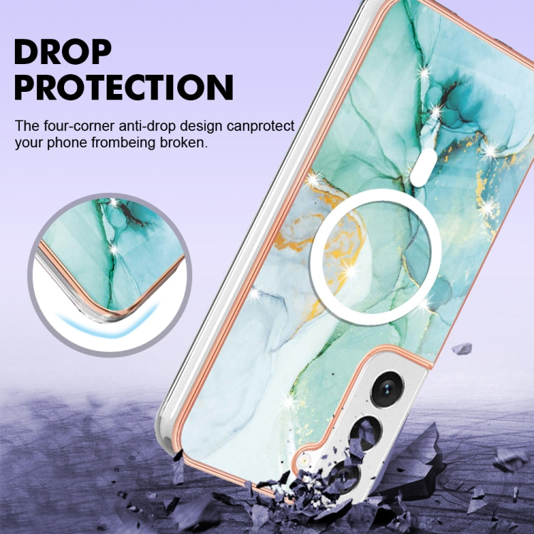 For Samsung Galaxy S22+ 5G Marble Pattern Dual-side IMD Magsafe TPU Phone Case(Green 003) - Galaxy S22+ 5G Cases by buy2fix | Online Shopping UK | buy2fix