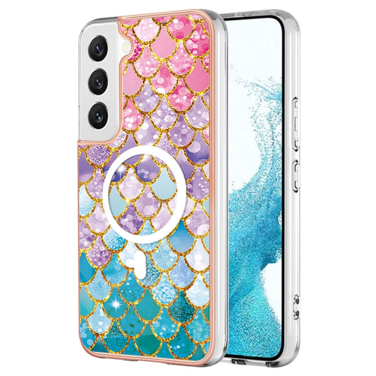 For Samsung Galaxy S22+ 5G Marble Pattern Dual-side IMD Magsafe TPU Phone Case(Colorful Scales) - Galaxy S22+ 5G Cases by buy2fix | Online Shopping UK | buy2fix