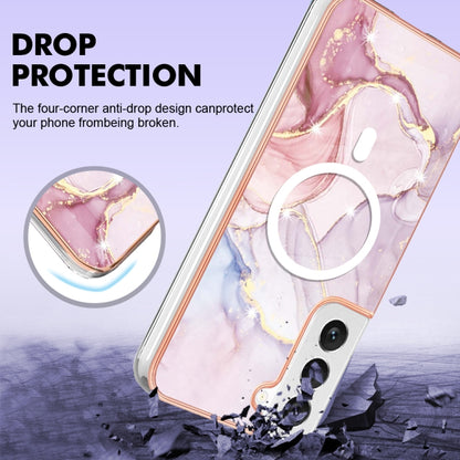 For Samsung Galaxy S23 5G Marble Pattern Dual-side IMD Magsafe TPU Phone Case(Rose Gold 005) - Galaxy S23 5G Cases by buy2fix | Online Shopping UK | buy2fix