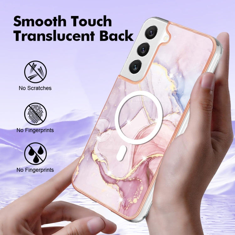 For Samsung Galaxy S23 5G Marble Pattern Dual-side IMD Magsafe TPU Phone Case(Rose Gold 005) - Galaxy S23 5G Cases by buy2fix | Online Shopping UK | buy2fix