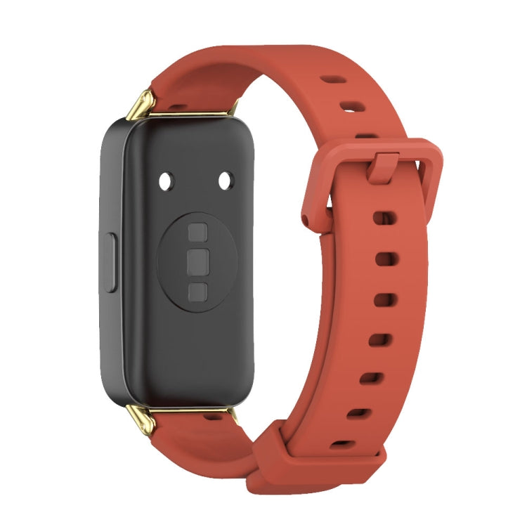 For Huawei Band 8 / 9 Mijobs Silicone Breathable Watch Band(Orange+Gold) - Watch Bands by MIJOBS | Online Shopping UK | buy2fix