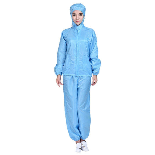 Striped Anti-static Split Hood Dust-proof Work Suit, Size:M(Blue) - Protective Clothing by buy2fix | Online Shopping UK | buy2fix