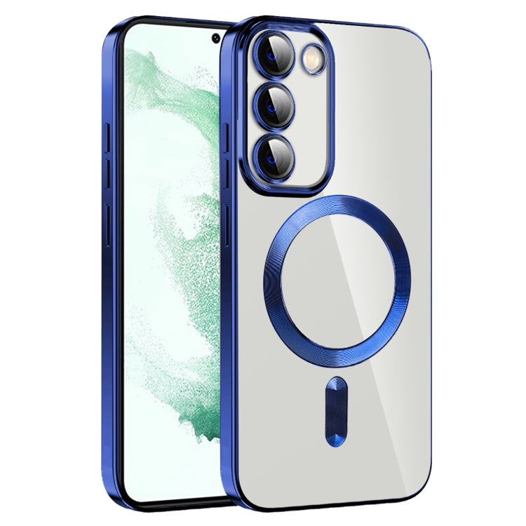 For Samsung Galaxy S22+ 5G CD Texture Plating TPU MagSafe Phone Case with Lens Film(Royal Blue) - Galaxy S22+ 5G Cases by buy2fix | Online Shopping UK | buy2fix