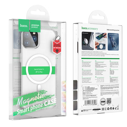 For iPhone 15 Pro hoco SagSafe Magnetic Series Airbag Shockproof Phone Case(Transparent) - iPhone 15 Pro Cases by hoco | Online Shopping UK | buy2fix