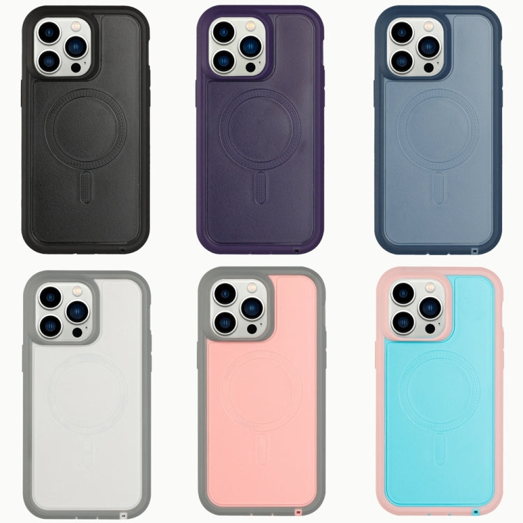 For iPhone 13 Defender Series XT MagSafe Magnetic PC + TPU Shockproof Phone Case(Pink+Grey) - iPhone 13 Cases by buy2fix | Online Shopping UK | buy2fix