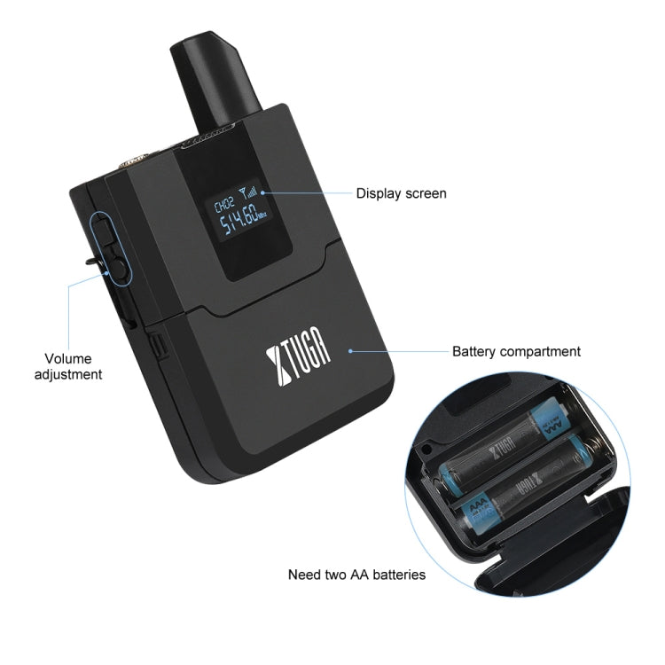 XTUGA A140-B Wireless Microphone System 4 BodyPack Headset Lavalier Microphone(UK Plug) - Microphone by XTUGA | Online Shopping UK | buy2fix