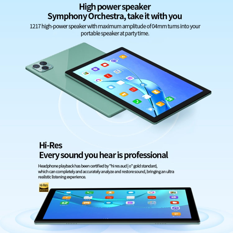 BDF P50 4G LTE Tablet PC 10.1 inch, 8GB+256GB, Android 12 MTK6762 Octa Core, Support Dual SIM, EU Plug(Green) - BDF by BDF | Online Shopping UK | buy2fix