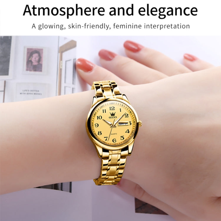 OLEVS 5567 Women Steel Strap Waterproof Quartz Watch(Gold) - Metal Strap Watches by OLEVS | Online Shopping UK | buy2fix