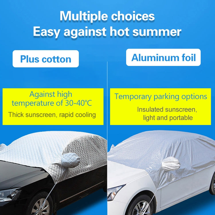 Car Half-cover Car Clothing Sunscreen Heat Insulation Sun Nisor, Plus Cotton Size: 4.8x1.7x1.5m - Aluminum Film PEVA by buy2fix | Online Shopping UK | buy2fix