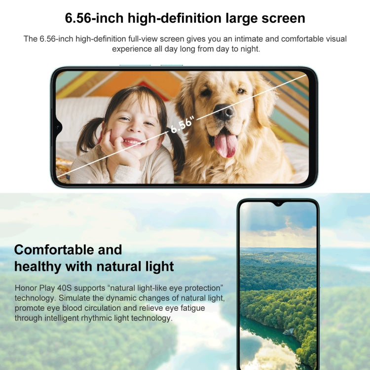 Honor Play 40S 5G, 4GB+128GB, 6.56 inch MagicOS 7.1 Snapdragon 480 Plus Octa Core up to 2.2GHz, Network: 5G, Not Support Google Play(Ink Jade Green) - Honor by Huawei | Online Shopping UK | buy2fix