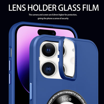 For iPhone 11 Skin Feel Magnifier MagSafe Lens Holder Phone Case(Purple) - iPhone 11 Cases by buy2fix | Online Shopping UK | buy2fix