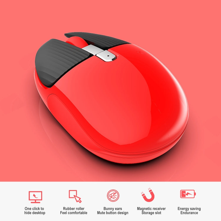 HXSJ M106 2.4GHZ 1600dpi Single-mode Wireless Mouse USB Rechargeable(Red) -  by HXSJ | Online Shopping UK | buy2fix