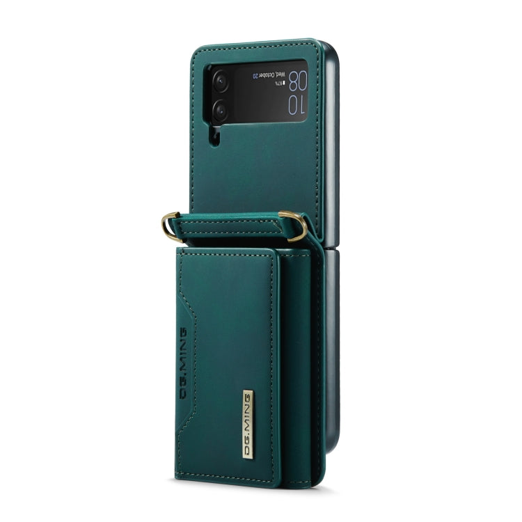 For Samsung Galaxy Z Flip3 5G DG.MING M2 Series Card Bag Magnetic Leather Phone Case(Green) - Galaxy Phone Cases by DG.MING | Online Shopping UK | buy2fix