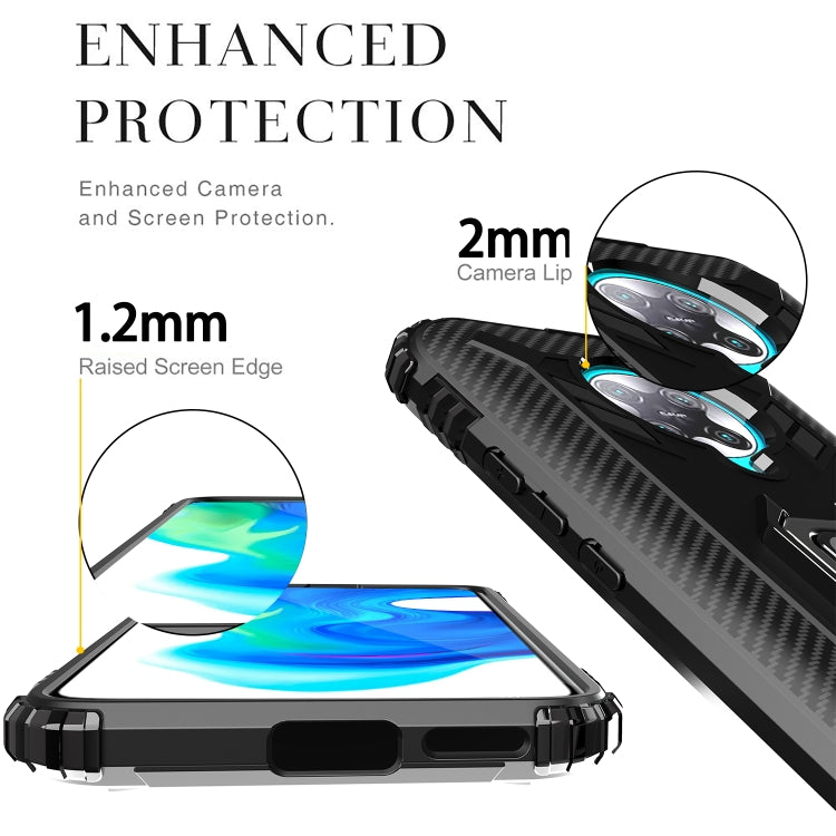 For Xiaomi Redmi K30 Pro / Poco F2 Pro 5G Carbon Fiber Protective Case with 360 Degree Rotating Ring Holder(Black) - Xiaomi Accessories by buy2fix | Online Shopping UK | buy2fix