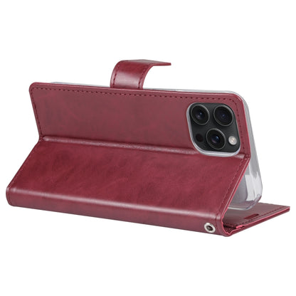For iPhone 15 Pro Max GOOSPERY BLUE MOON Crazy Horse Texture Leather Phone Case(Wine Red) - iPhone 15 Pro Max Cases by GOOSPERY | Online Shopping UK | buy2fix