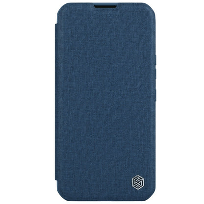 For iPhone 15 Plus NILLKIN QIN Series Pro Fabric Textured Leather Phone Case(Blue) - iPhone 15 Pro Max Cases by NILLKIN | Online Shopping UK | buy2fix