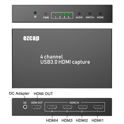 Ezcap 264M Four-Channel Multi-View HDMI to USB 3.0 Video Game Capture Card - Video Capture Solutions by Ezcap | Online Shopping UK | buy2fix
