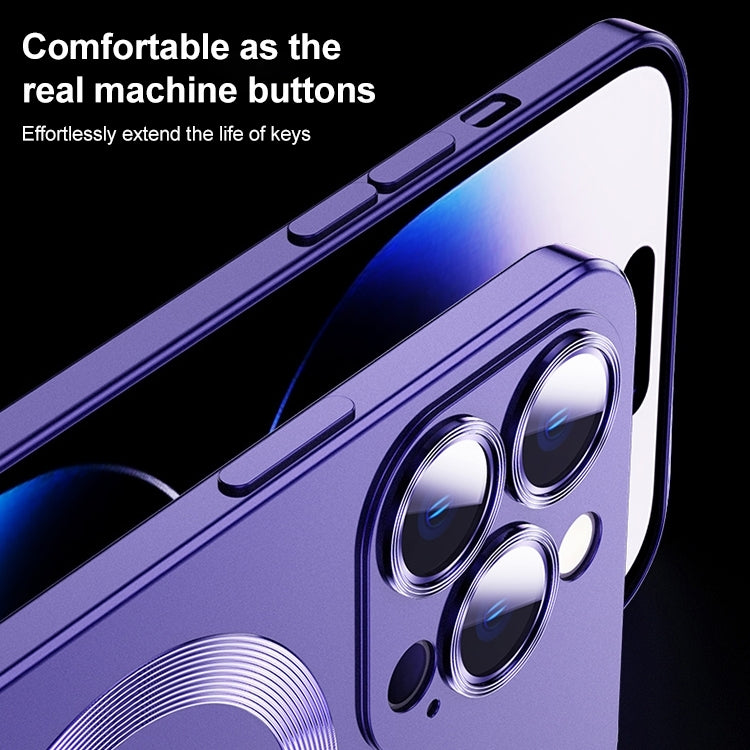 For iPhone 15 Pro Max Liquid Lens Protector Magsafe Phone Case(Dark Purple) - iPhone 15 Pro Max Cases by buy2fix | Online Shopping UK | buy2fix