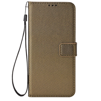 For iPhone 15 Pro Max Diamond Texture Leather Phone Case(Brown) - iPhone 15 Pro Max Cases by buy2fix | Online Shopping UK | buy2fix