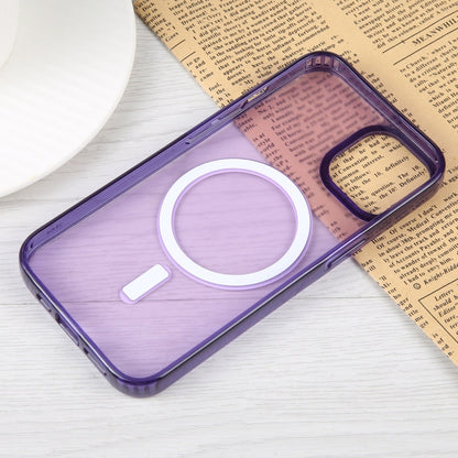 For iPhone 15 GEBEI MagSafe Magnetic Transparent Phone Case(Purple) - iPhone 15 Cases by GEBEI | Online Shopping UK | buy2fix