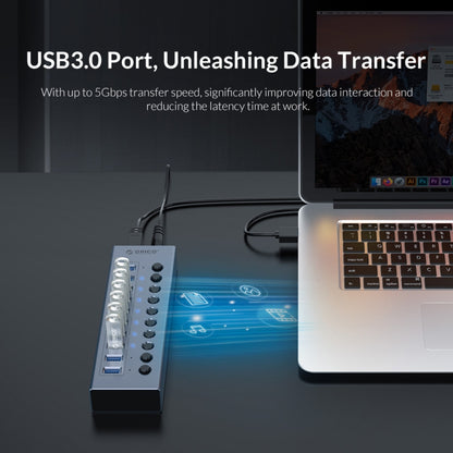 ORICO BT2U3-16AB-GY-BP 16 Ports USB 3.0 HUB with Individual Switches(EU Plug) - USB 3.0 HUB by ORICO | Online Shopping UK | buy2fix