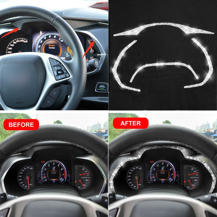 For Chevrolet Corvette C7 2014-2019 4 in 1 Car Dashboard Frame Diamond Decorative Sticker, Left Drive - Car Interior Mouldings by buy2fix | Online Shopping UK | buy2fix