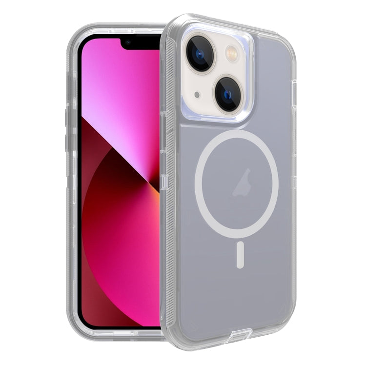 For iPhone 13 Shockproof MagSafe Magnetic Phone Case(Transparent Grey) - iPhone 13 Cases by buy2fix | Online Shopping UK | buy2fix