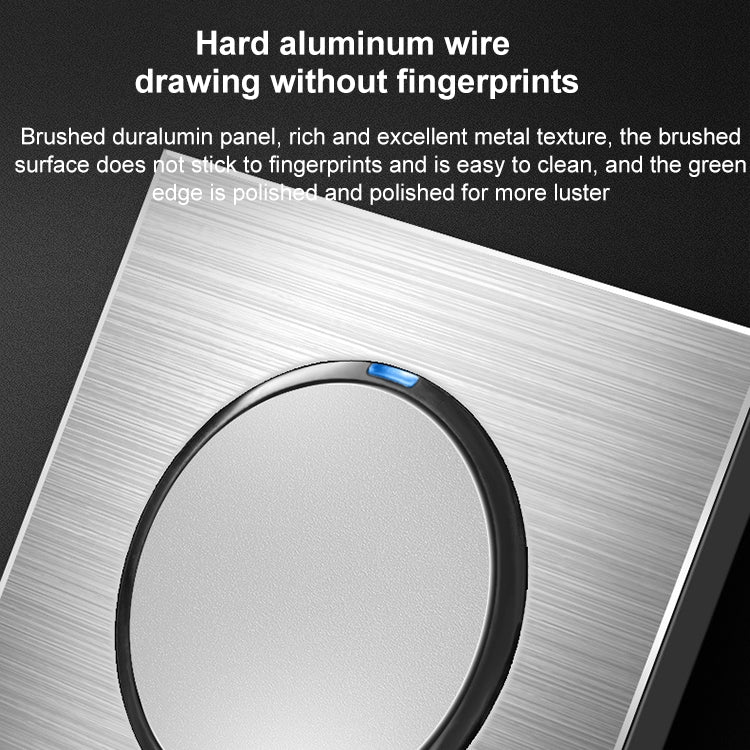 86mm Gray Aluminum Wire Drawing LED Switch Panel, Style:One Open Dual Control - Consumer Electronics by buy2fix | Online Shopping UK | buy2fix